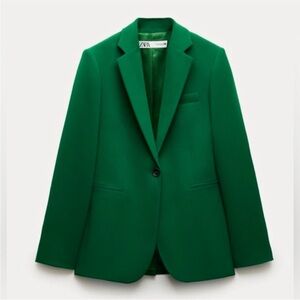 Zara Women's Emerald Green Suit Blazer Jacket
